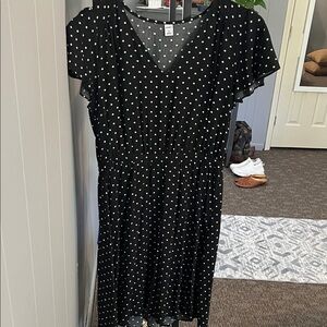 Elegant Black Polka Dot Dress